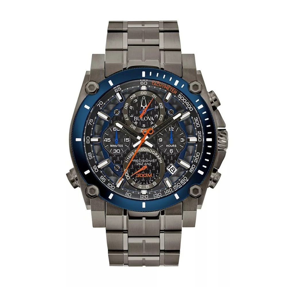 Bulova Men's Precisionist Chronograph Watch Gunmetal Ion-Plated Stainless Steel